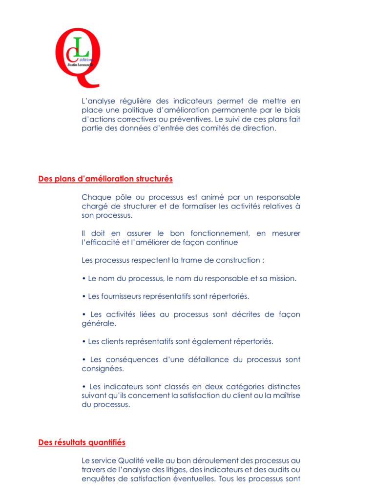 Charte Qualité – Edition et print Management